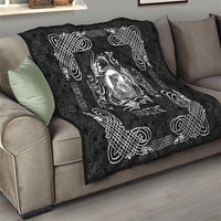 Personalized Cardiganshire Ceredigion Quilt Black Leaping Salmon Celtic-inspired - Wonder Print Shop