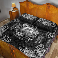 Personalized Cardiganshire Ceredigion Quilt Bed Set Black Leaping Salmon Celtic-inspired - Wonder Print Shop