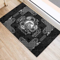 Personalized Cardiganshire Ceredigion Rubber Doormat Black Leaping Salmon Celtic-inspired - Wonder Print Shop