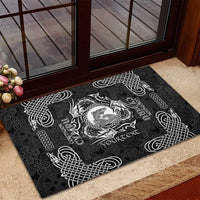 Personalized Cardiganshire Ceredigion Rubber Doormat Black Leaping Salmon Celtic-inspired - Wonder Print Shop