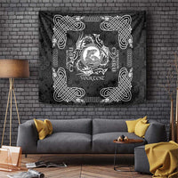 Personalized Cardiganshire Ceredigion Tapestry Black Leaping Salmon Celtic-inspired - Wonder Print Shop