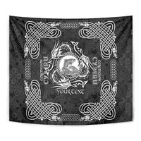 Personalized Cardiganshire Ceredigion Tapestry Black Leaping Salmon Celtic-inspired - Wonder Print Shop