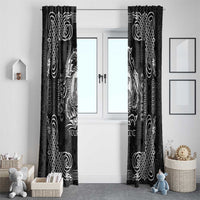 Personalized Cardiganshire Ceredigion Window Curtain Black Leaping Salmon Celtic-inspired - Wonder Print Shop