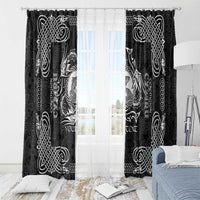 Personalized Cardiganshire Ceredigion Window Curtain Black Leaping Salmon Celtic-inspired - Wonder Print Shop