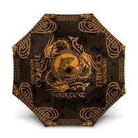 Personalized Cardiganshire Ceredigion Umbrella Gold Leaping Salmon Celtic-inspired - Wonder Print Shop