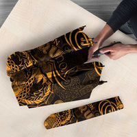 Personalized Cardiganshire Ceredigion Umbrella Gold Leaping Salmon Celtic-inspired - Wonder Print Shop