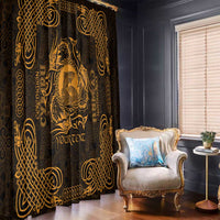Personalized Cardiganshire Ceredigion Window Curtain Gold Leaping Salmon Celtic-inspired - Wonder Print Shop