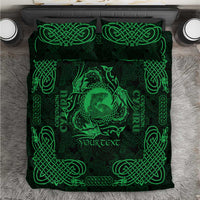 Personalized Cardiganshire Ceredigion Bedding Set Green Leaping Salmon Celtic-inspired - Wonder Print Shop