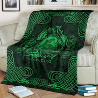 Personalized Cardiganshire Ceredigion Blanket Green Leaping Salmon Celtic-inspired - Wonder Print Shop
