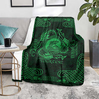 Personalized Cardiganshire Ceredigion Blanket Green Leaping Salmon Celtic-inspired - Wonder Print Shop