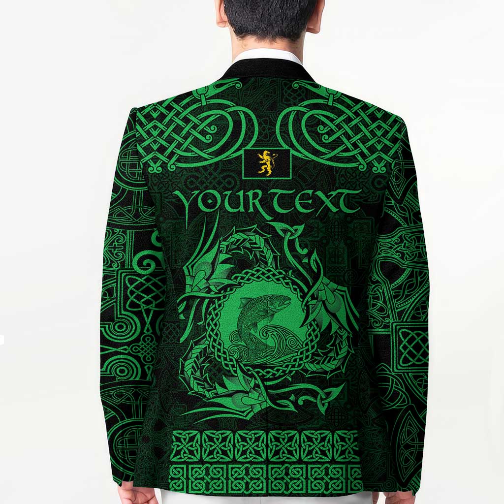 Personalized Cardiganshire Ceredigion Blazer Green Leaping Salmon Celtic-inspired - Wonder Print Shop