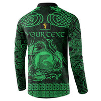Personalized Cardiganshire Ceredigion Button Sweatshirt Green Leaping Salmon Celtic-inspired - Wonder Print Shop