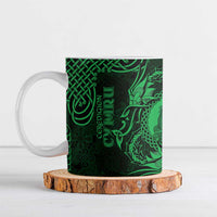 Personalized Cardiganshire Ceredigion Ceramic Mug Green Leaping Salmon Celtic-inspired - Wonder Print Shop