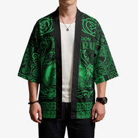 Personalized Cardiganshire Ceredigion Kimono Green Leaping Salmon Celtic-inspired - Wonder Print Shop