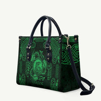 Personalized Cardiganshire Ceredigion Leather Bag Green Leaping Salmon Celtic-inspired - Wonder Print Shop
