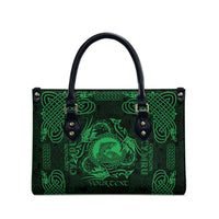 Personalized Cardiganshire Ceredigion Leather Bag Green Leaping Salmon Celtic-inspired - Wonder Print Shop