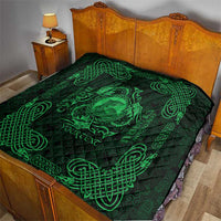 Personalized Cardiganshire Ceredigion Quilt Green Leaping Salmon Celtic-inspired - Wonder Print Shop