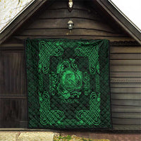 Personalized Cardiganshire Ceredigion Quilt Green Leaping Salmon Celtic-inspired - Wonder Print Shop