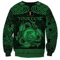 Personalized Cardiganshire Ceredigion Sweatshirt Green Leaping Salmon Celtic-inspired - Wonder Print Shop
