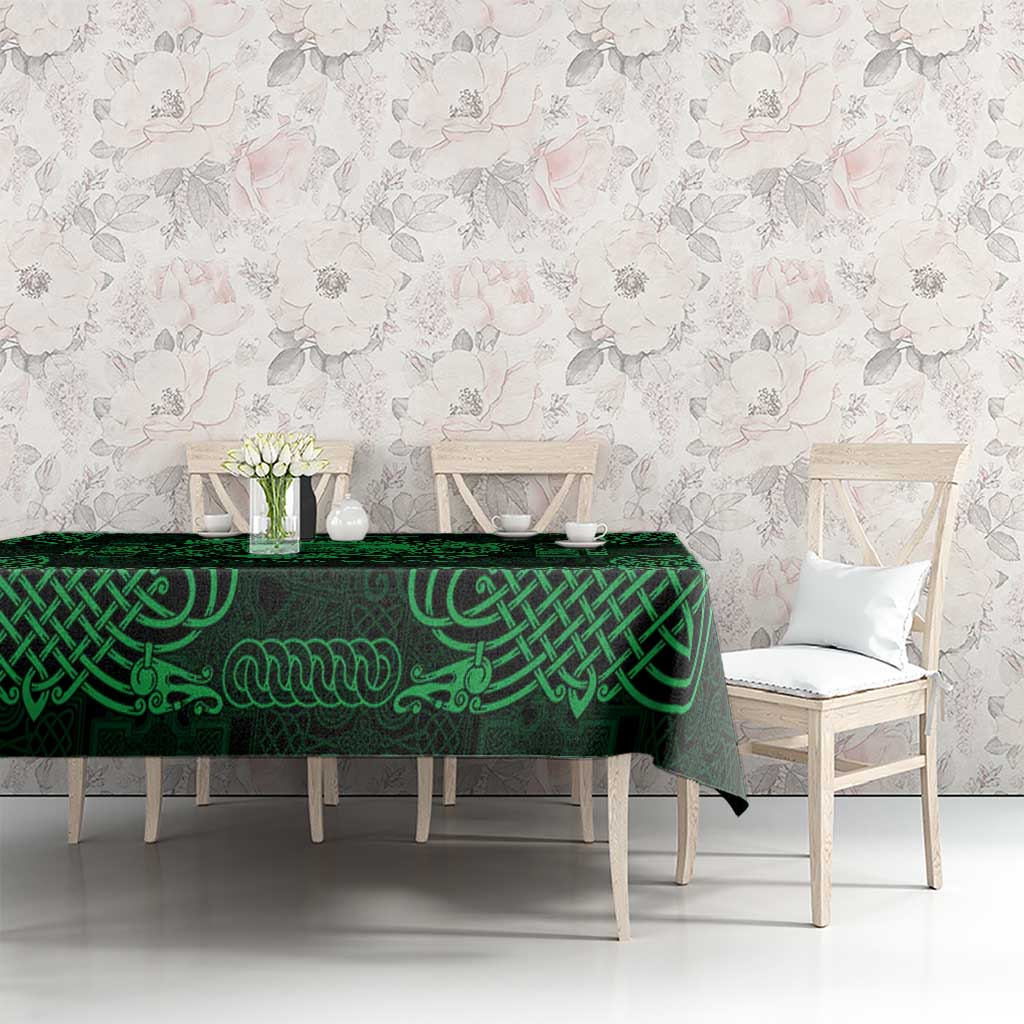 Personalized Cardiganshire Ceredigion Tablecloth Green Leaping Salmon Celtic-inspired - Wonder Print Shop