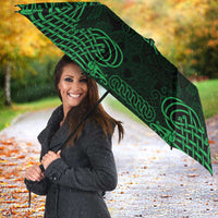 Personalized Cardiganshire Ceredigion Umbrella Green Leaping Salmon Celtic-inspired - Wonder Print Shop
