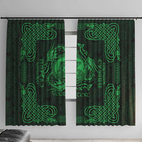 Personalized Cardiganshire Ceredigion Window Curtain Green Leaping Salmon Celtic-inspired - Wonder Print Shop