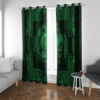 Personalized Cardiganshire Ceredigion Window Curtain Green Leaping Salmon Celtic-inspired - Wonder Print Shop