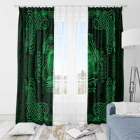 Personalized Cardiganshire Ceredigion Window Curtain Green Leaping Salmon Celtic-inspired - Wonder Print Shop