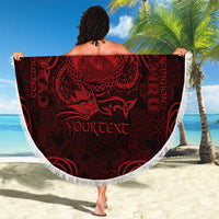Personalized Cardiganshire Ceredigion Beach Blanket Red Leaping Salmon Celtic-inspired - Wonder Print Shop
