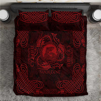 Personalized Cardiganshire Ceredigion Bedding Set Red Leaping Salmon Celtic-inspired - Wonder Print Shop
