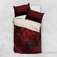 Personalized Cardiganshire Ceredigion Bedding Set Red Leaping Salmon Celtic-inspired - Wonder Print Shop