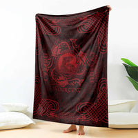 Personalized Cardiganshire Ceredigion Blanket Red Leaping Salmon Celtic-inspired - Wonder Print Shop