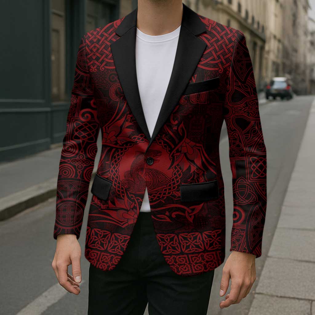 Personalized Cardiganshire Ceredigion Blazer Red Leaping Salmon Celtic-inspired - Wonder Print Shop