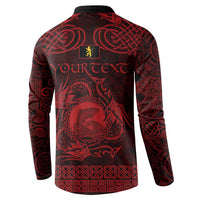 Personalized Cardiganshire Ceredigion Button Sweatshirt Red Leaping Salmon Celtic-inspired - Wonder Print Shop