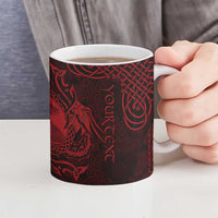 Personalized Cardiganshire Ceredigion Ceramic Mug Red Leaping Salmon Celtic-inspired - Wonder Print Shop