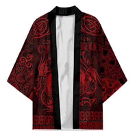 Personalized Cardiganshire Ceredigion Kimono Red Leaping Salmon Celtic-inspired - Wonder Print Shop