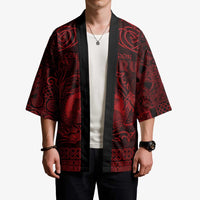 Personalized Cardiganshire Ceredigion Kimono Red Leaping Salmon Celtic-inspired - Wonder Print Shop