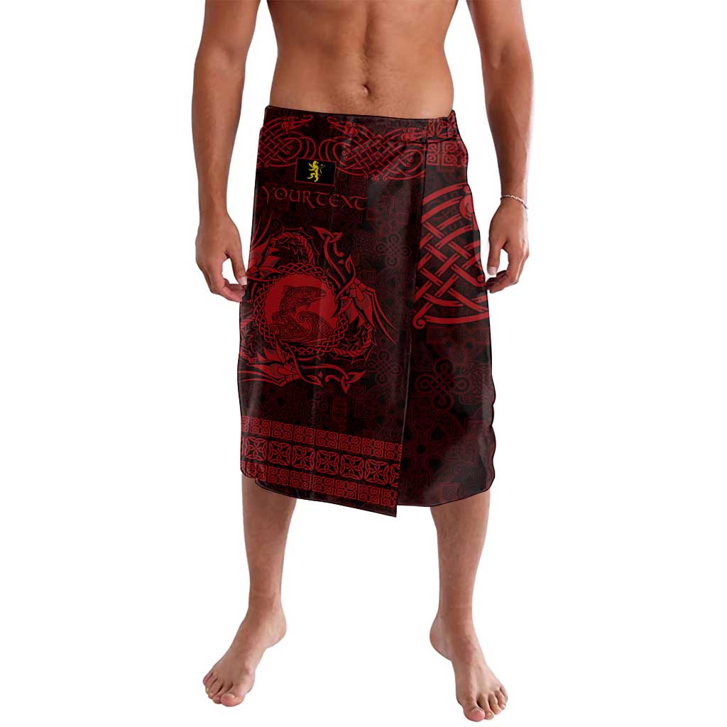 Personalized Cardiganshire Ceredigion Lavalava Red Leaping Salmon Celtic-inspired - Wonder Print Shop