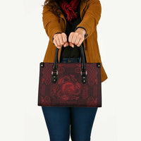 Personalized Cardiganshire Ceredigion Leather Bag Red Leaping Salmon Celtic-inspired - Wonder Print Shop