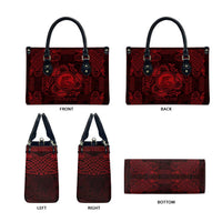 Personalized Cardiganshire Ceredigion Leather Bag Red Leaping Salmon Celtic-inspired - Wonder Print Shop