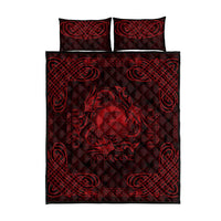 Personalized Cardiganshire Ceredigion Quilt Bed Set Red Leaping Salmon Celtic-inspired - Wonder Print Shop