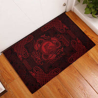 Personalized Cardiganshire Ceredigion Rubber Doormat Red Leaping Salmon Celtic-inspired - Wonder Print Shop