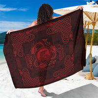 Personalized Cardiganshire Ceredigion Sarong Red Leaping Salmon Celtic-inspired - Wonder Print Shop