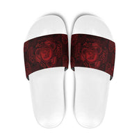 Personalized Cardiganshire Ceredigion Slide Sandals Red Leaping Salmon Celtic-inspired - Wonder Print Shop