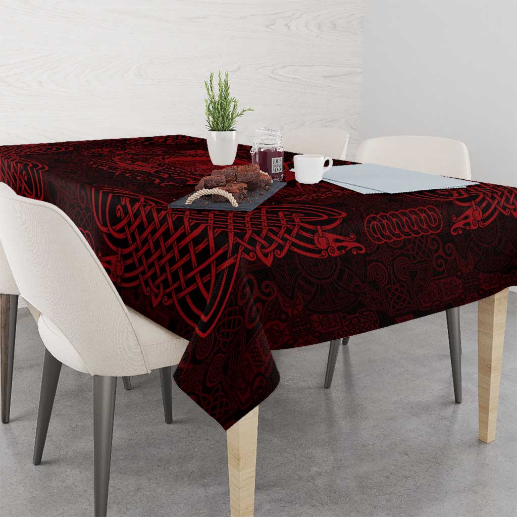 Personalized Cardiganshire Ceredigion Tablecloth Red Leaping Salmon Celtic-inspired - Wonder Print Shop