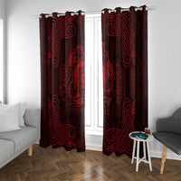 Personalized Cardiganshire Ceredigion Window Curtain Red Leaping Salmon Celtic-inspired - Wonder Print Shop