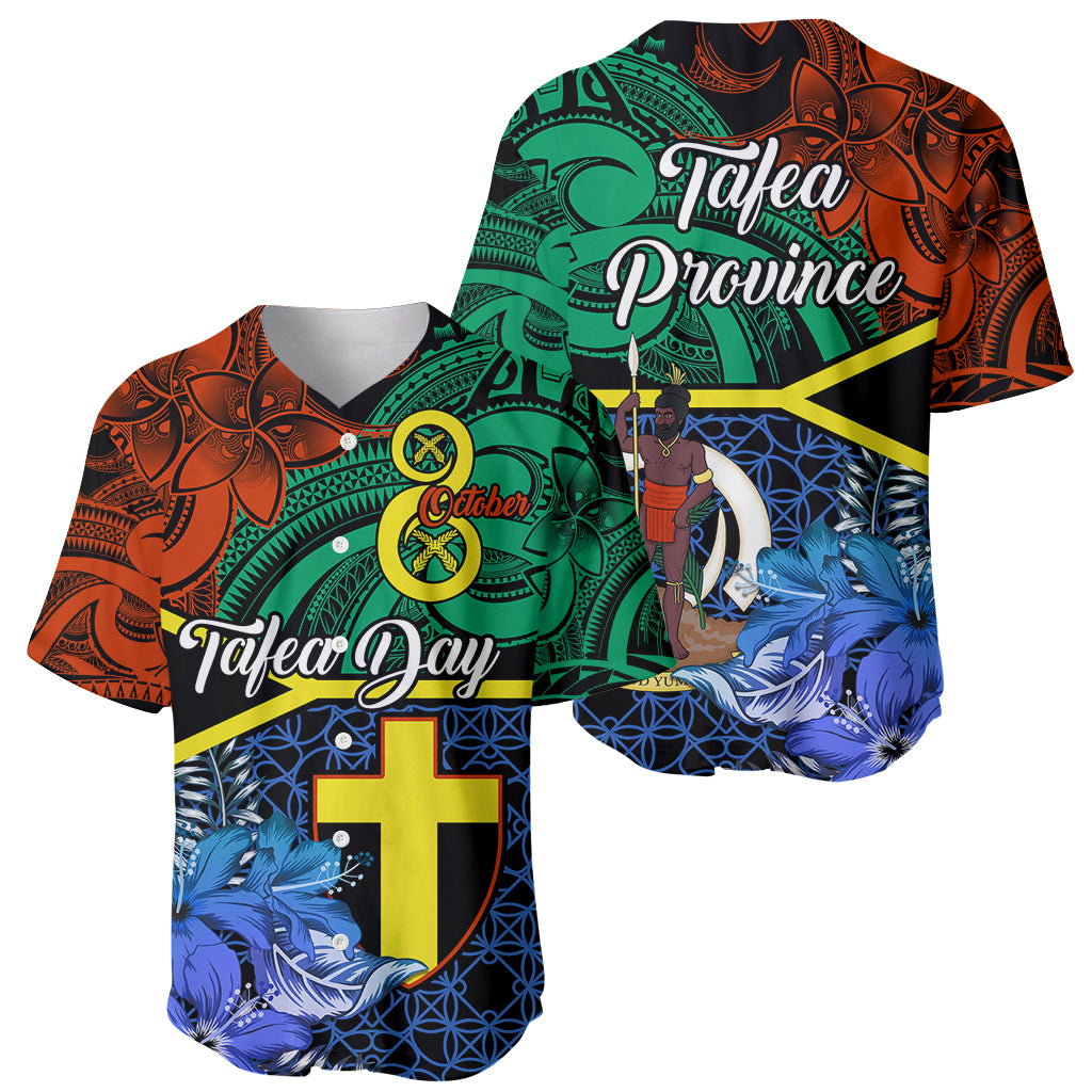Baseball jerseys pair with green/orange/blue Polynesian prints, crest and yellow cross