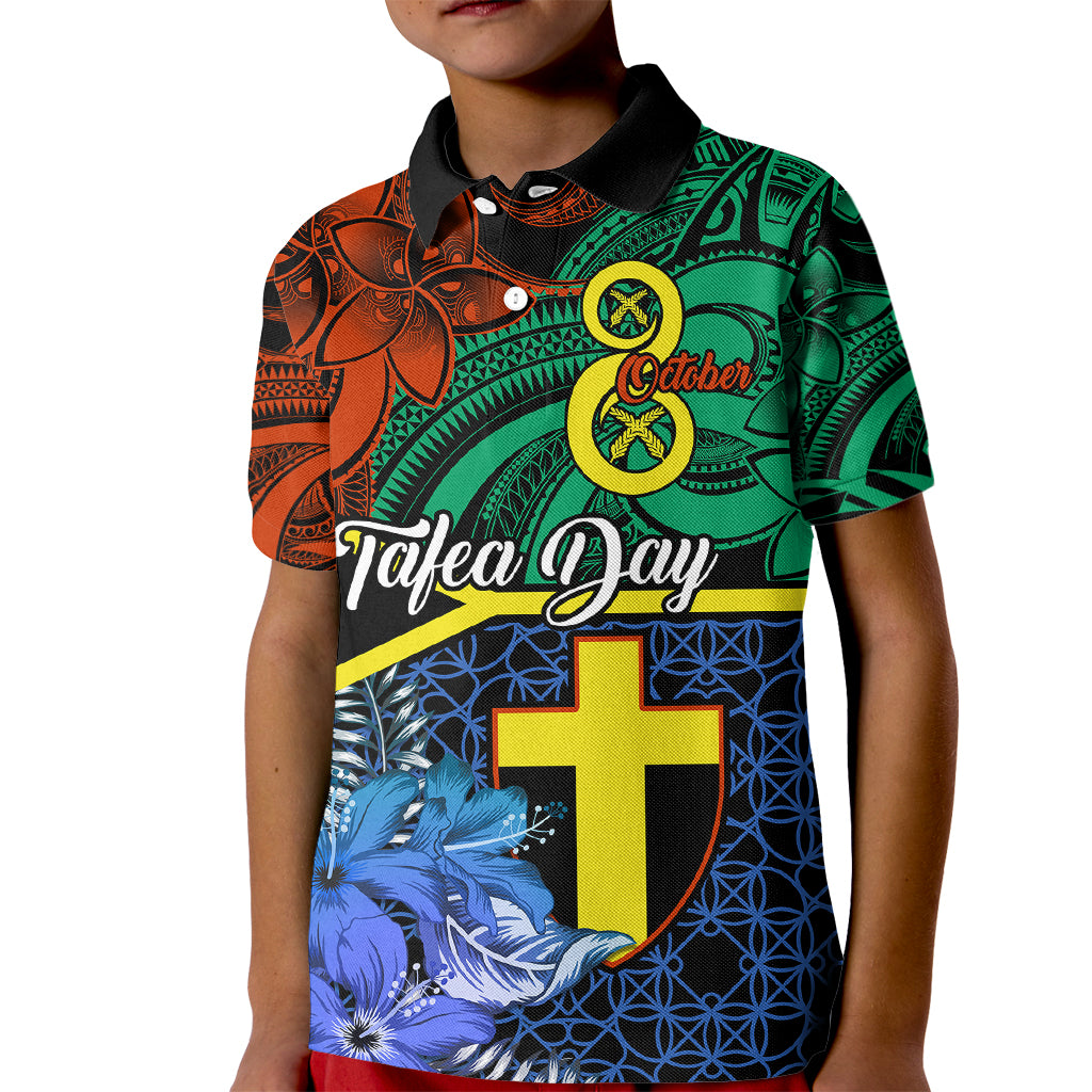 Tafea Day Kid Polo Shirt Vanuatu Sand Drawing With Polynesian Pattern - Wonder Print Shop