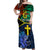 Tafea Day Off Shoulder Maxi Dress Vanuatu Sand Drawing With Polynesian Pattern - Wonder Print Shop