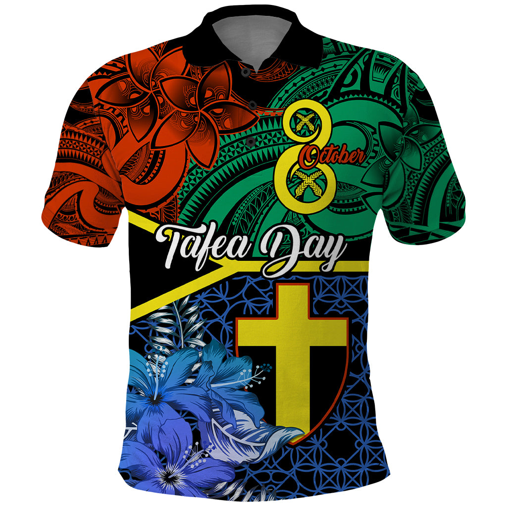 Tafea Day Polo Shirt Vanuatu Sand Drawing With Polynesian Pattern - Wonder Print Shop